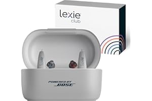 Lexie B2 Plus Hearing Aids Powered by Bose + Free 6-Month Lexie Club Subscription – Rechargeable, Rechargeable Case, App-Controlled, Self-Fit, Noise Reduction, Bluetooth® for Calls & Streaming (Gray)