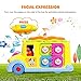 SGILE Activity Musical School Bus Xmas Gift Toy with Omni-directional Auto-Sensing Wheel, Multiple Games Light and Various Animal Sounds