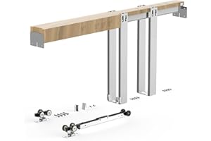 VEVOR Pocket Door Frame Kit, for 24-36 in Wide 80 in High Door, Pocket Door Kit with Two-Way Soft Close Mechanism, Slide Smoo