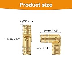 uxcell 20Pcs Invisible Barrel Hinges, 5x17mm Brass