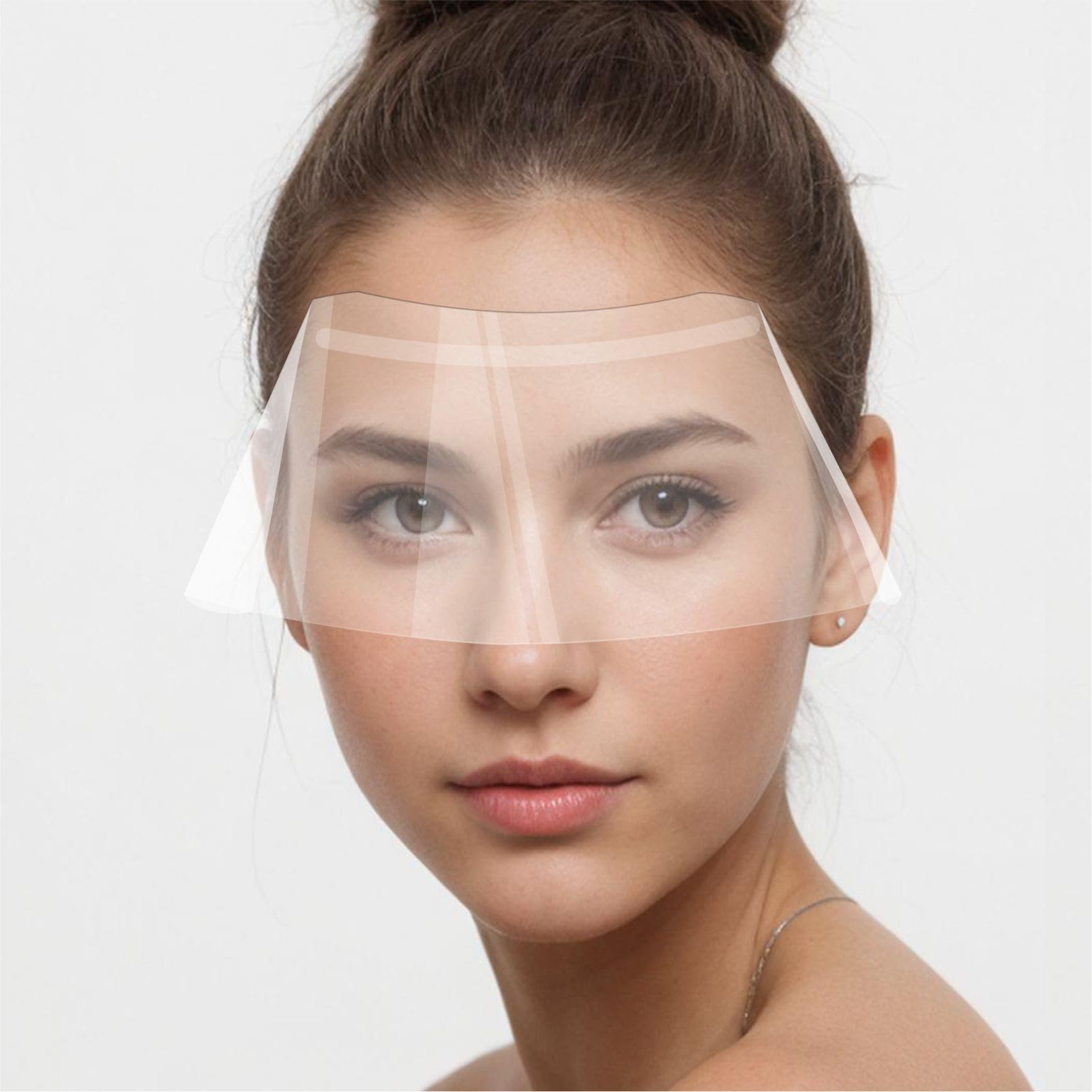 Photo 1 of WOSHOP 50 PCS Shower Face Eye Shields Clear Disposable Face Shield for Shower Haircut Hairspray Eye Surgery Eyelid Surgery Lash Aftercare for Salon Supplies Eyelash Extensions