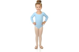 Elowel Pajamas Gymnastics Leotards for Girls - Long Sleeve & Scoop Neck Leotard for Girls Dance