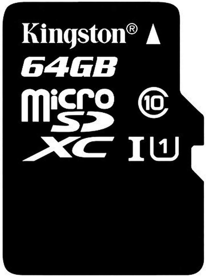 Kingston 64GB microSDXC UHS-I U1 Class 10 Flash Memory Card with SD Adapter