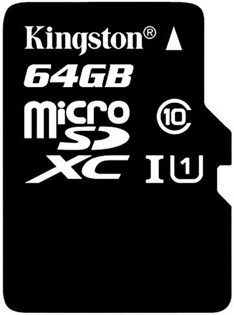 Kingston 64GB microSDXC UHS-I U1 Class 10 Flash Memory Card with SD Adapter