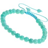 AD Beads Natural 6mm Gemstone Bracelets Healing Power Crystal Macrame Adjustable 7-9 Inch