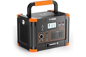 Portable Power Station 1000W, GRECELL 999Wh Solar Powered Generator with 110V AC Outlet, PD 60W Fast Charging Backup Lithium Battery Pack Power Supply for Outdoor Home Camping Travel Emergency RV Van