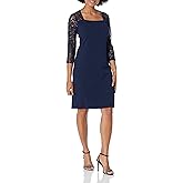 S.L. Fashions Womens Long Sleeve Sheath Night Out Dress Lace and Embellishment