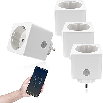 HTbrightly   Enchufe inteligente de 16 A enchufe WiFi inteligente funcin de temporizador control de aplicacin compatible con Alexa Google Home no requiere hub 4 unidades