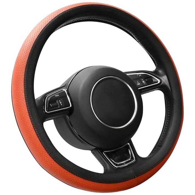 SEG Direct Orange Lenkradhülle Lenkrad Abdeckung Lenkradbezug Aus