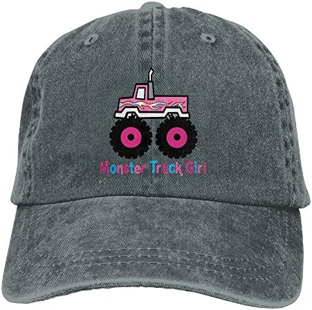 TTLYY Monster Truck Girl Washed Retro Cowboy Hat