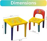 Trendi ABC Alphabet Plastic Table & Chair Set for Kids - Multi-Color view 5