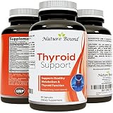 Top Rated Thyroid Capsules Thyroid Helper for Weight Loss Antioxidant Increase Vitality Maximum Strength Energy Booster with B-12 Iodine Zinc Ashwagandha and Kelp for Women and Men by Nature Bound