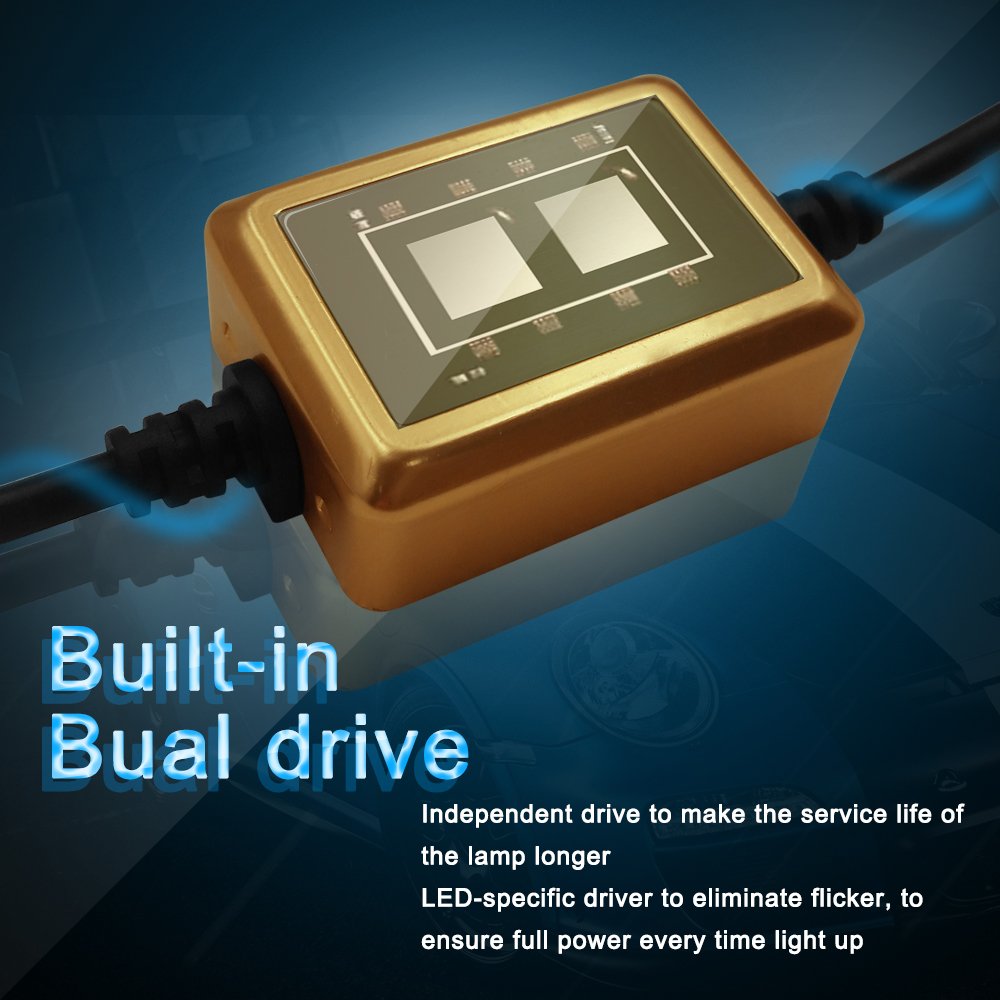 H11/H8/H9 LED Headlight Bulbs Conversion Kit, IP68 Waterproof, 80W COB Chips Conversion Kit, 8000Lm 6000K, Cool White - 3 Year Warranty, Pack of 2