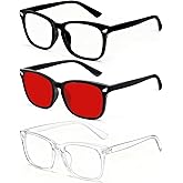 WINTOO Red Lens Glasses Blue Light Glasses Men Women - 99.9% Blue Green Blocking for Computer, Gaming, TV, Phone Screens