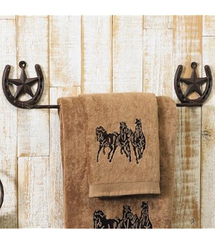Crochet Mural Serviette De Bain Thème Western Cheval Cowboy - En Métal, Couleur Marron - Neuf Pour Déco Enfant