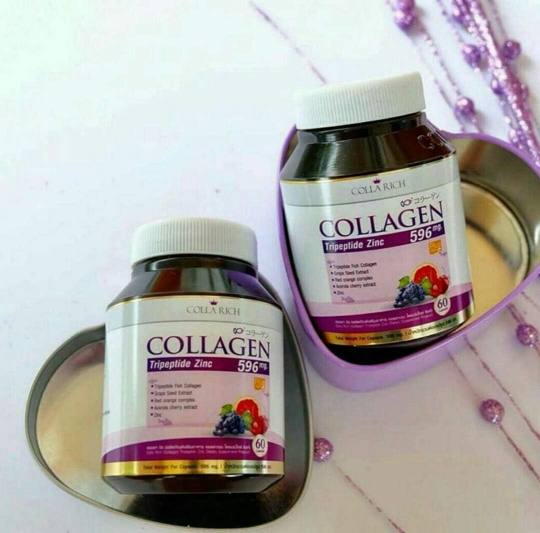 Amazon Com Colla Rich Collagen Tripeptide Fish Collagen Grape Seed Red Orange Acerola Cherry Zinc Reduce Wrinkle All Skin Health Problems By Jn Health Personal Care