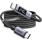 UGREEN 240W USB C Cable with Digital Display, PD 100W Fast Charging, 3.3ft | For iPhone 18/17/16/15, MacBook Pro/Air, iPad Pro, XPS, Gaming Laptops, Galaxy S26/S25, Pixel &amp; More. Nylon Braided.