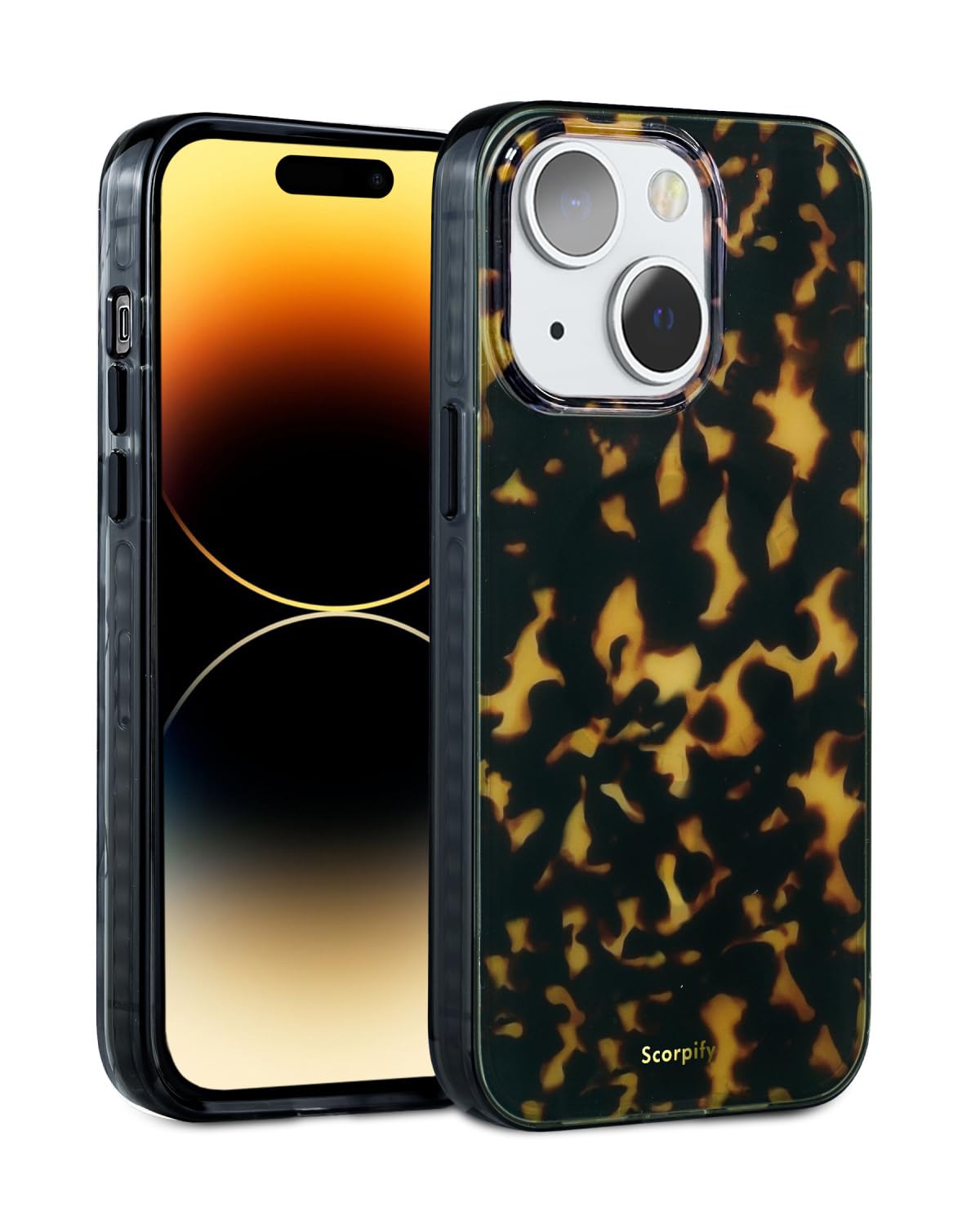 Photo 1 of SCORPIFY for iPhone 15 Case [Compatible with MagSafe] with Dark Brown Tortoise Shell Design, Cute Brown Magnetic Phone Cover for Women Girls, Slim Shockproof Bumper with Stylish Pattern