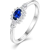 Oskani Diana Oval Shape Diamond Thin Stackable Rings for Women Birthstone 925 Sterling Silver Eternity Halo CZ Promise Engagement Statement Wedding Band Rings Jewelry for Size 6-9