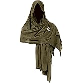Dune Costume Post Apocalyptic Hooded Shawl Scarf Medieval Shaman Cowl Cloak Cape Viking Desert Outfit for Men Women