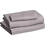 Amazon Basics Lightweight Super Soft Easy Care Microfiber Bed Sheet Set with 14" Deep Pockets - Twin XL, Dark Gray