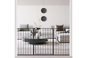 WAOWAO Triple Lock Baby Gate Extra Wide 57.87-62.59" Pressure Mounted Walk Through Swing Auto Close Safety Black Metal Dog Pet Puppy Cat for Stairs,Doorways,Kitchen