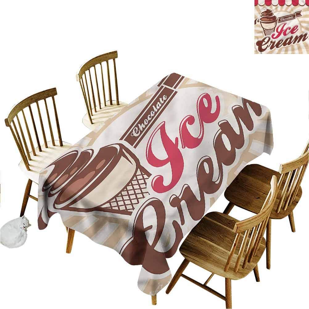 Ice Cream Rectangular Cloth Tablecloth Vintage Chocolate Cream Fresh