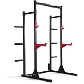 CAP Power Rack with Pull-Up Bar &amp; Attachments, 500lb Capacity, Black | 6 Plate Holders, 2 Safety Catches, Multi-Grip Pull-Up Bar, 11/12-Gauge Steel, 500lb Capacity, Olympic Compatible