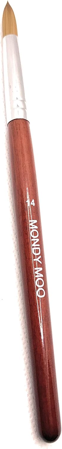 Kolinsky Sable Acrylic Nail Brush by Mondy Moo - Rosewood Pen Gel Nail Art Manicure Painting Tool (14#) - Image 4