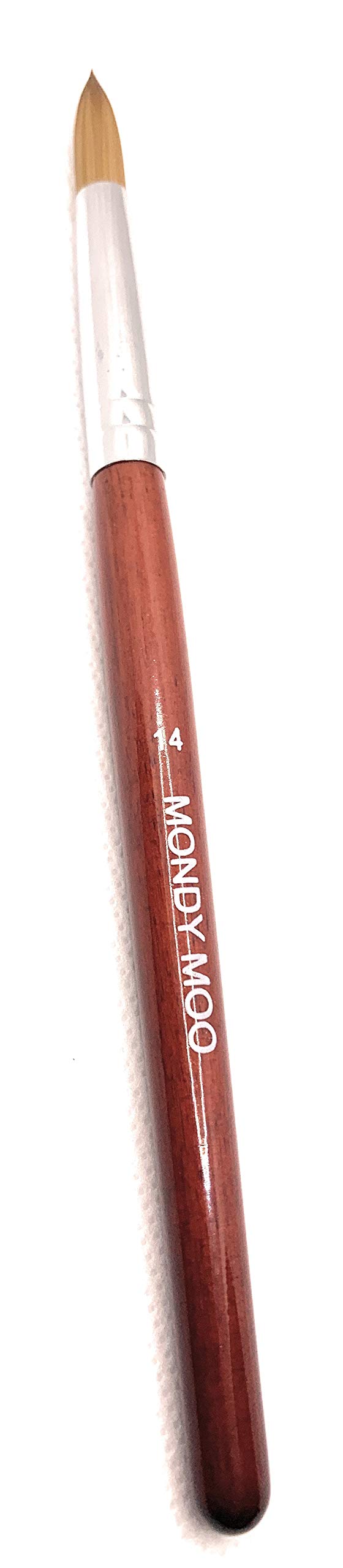 Kolinsky Sable Acrylic Nail Brush by Mondy Moo - Rosewood Pen Gel Nail Art Manicure Painting Tool (14#)
