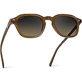 WMP Eyewear - Men's Polarized Retro Sunglasses - Classic Geometric Square Style, Acetate Frame, Keyhole Bridge