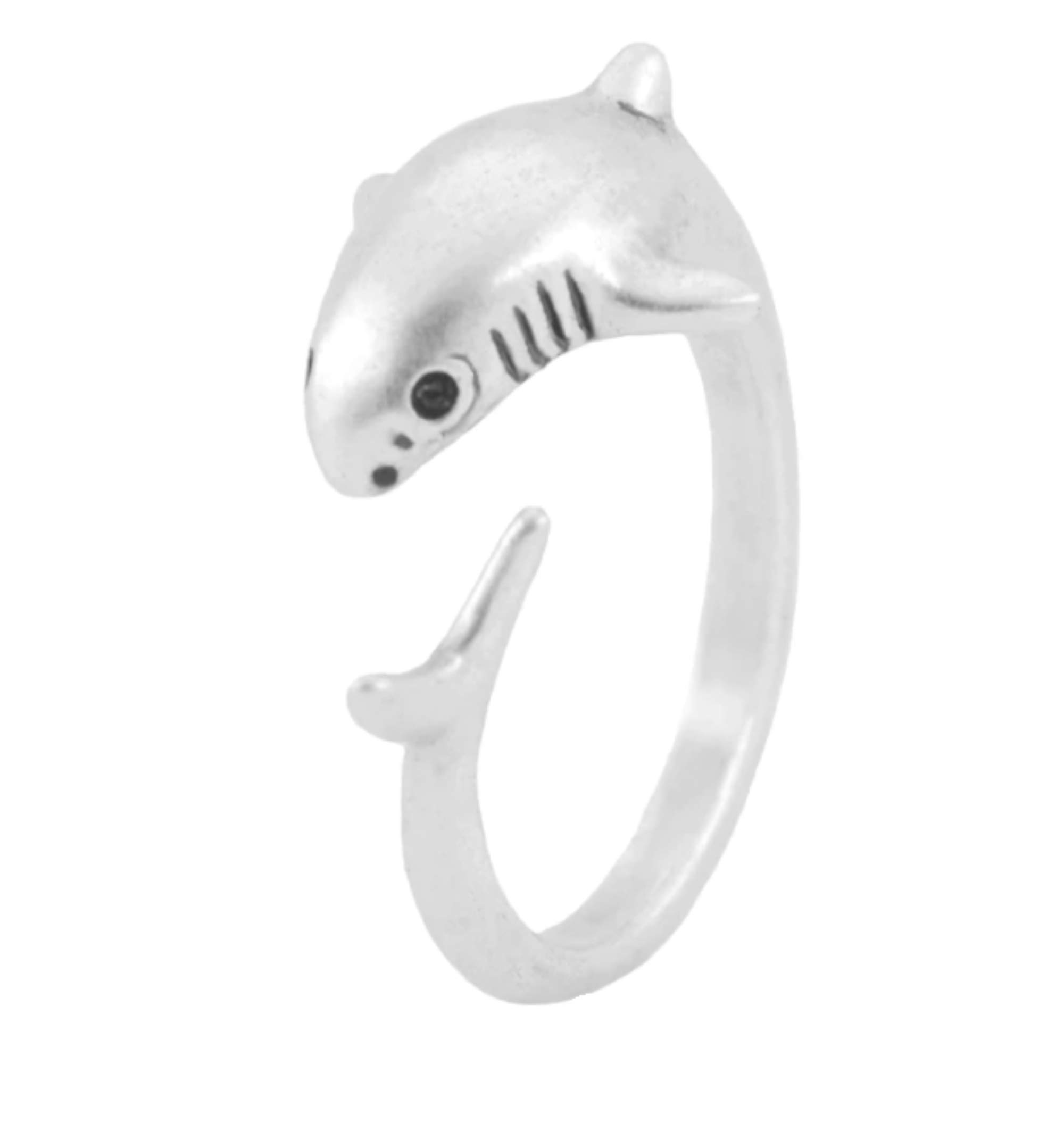 CrownOfRibbons Shark Ring, Adjustable Gift Wrapped Jewellery for Him and Her