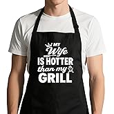 Xtilkmght Funny Grill Aprons for Men with Pockets, Adjustable Water and Oil Resistant Cooking Apron Gifts for Dad, Husband