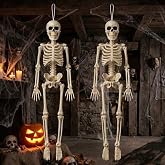 Jiesiity Halloween Decorations Hanging Small Skeletons: 2PCS 16Inches | Spooky Scary Halloween Decor Party Favors
