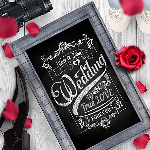Large Decorative Chalkboard Framed With Rustic Gray Inset Frame