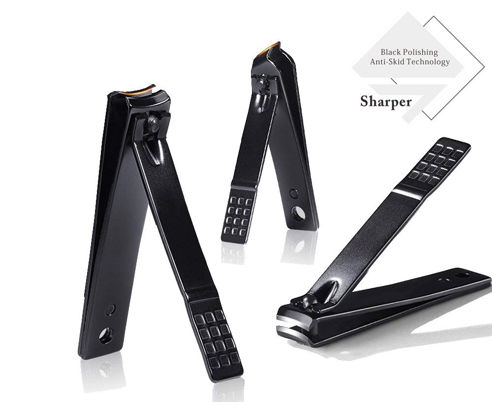 Keiby Citom Professional Stainless Steel Nail Clipper Travel & Grooming Kit Nail Tools Manicure & Pedicure Set of 15pcs with Luxurious Case(Black/Yellow) : Beauty