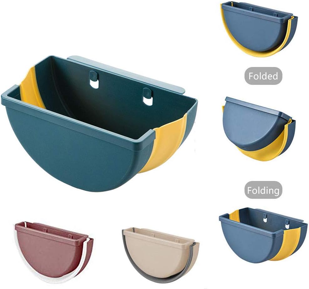 Hanging Trash Can,Folding Waste Bin for Kitchen Cabinet Door,Wall Mounted Small Compact Garbage Can Portable Trash Can for Home & Outdoor