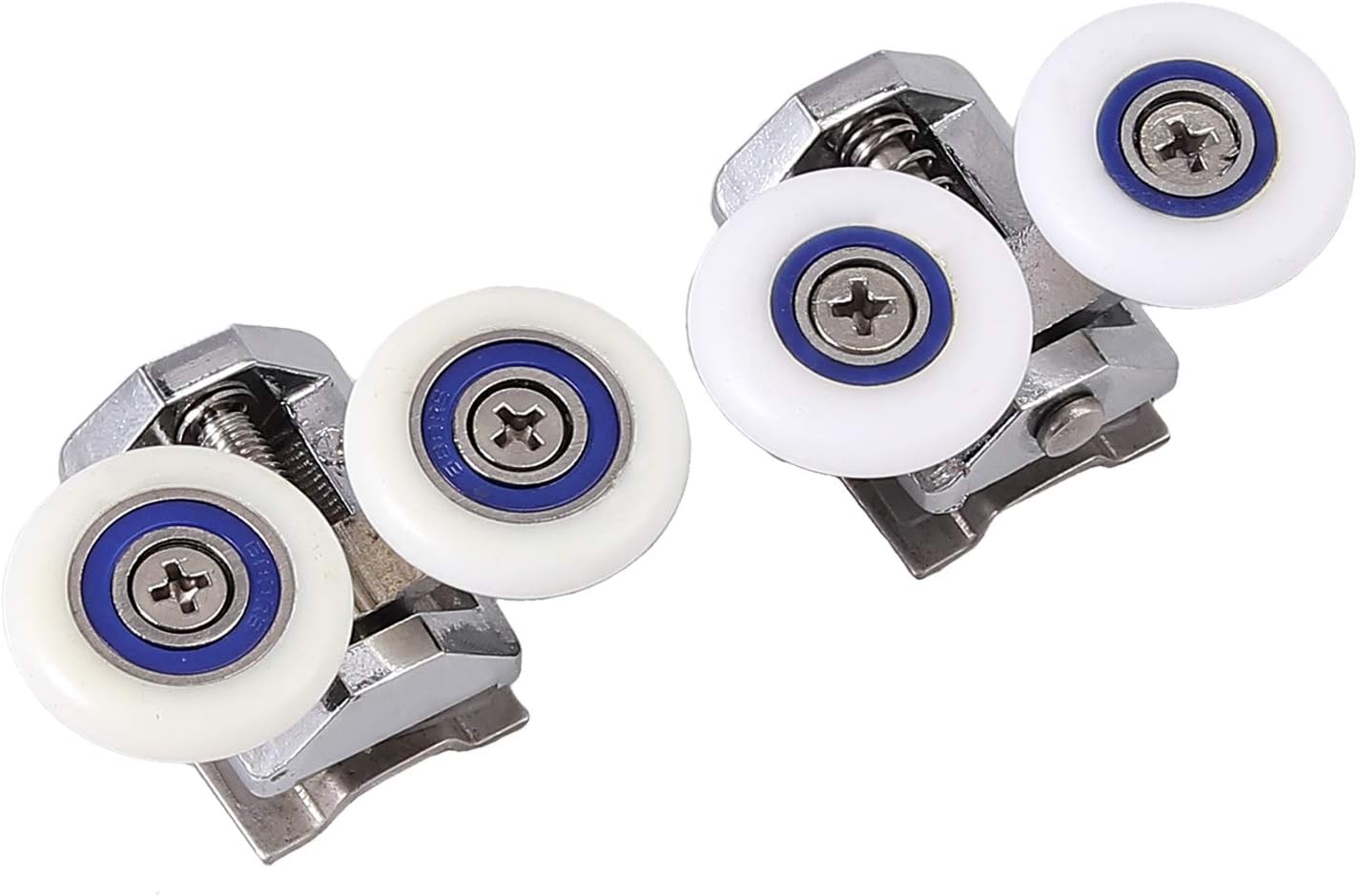 4 X Shower Door Wheels, Zinc Alloy Twin Shower Door Rollers Runners