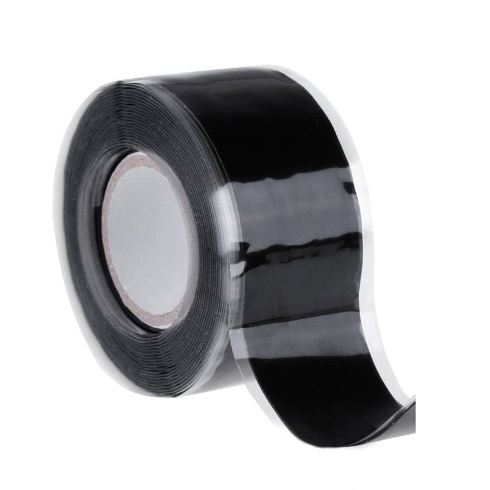 Silicone Tape SAIYU Waterproof Repair Tape Rescue Sealing Tape Self-Adhesive Fusing Tape (25mm x 3M, Black)