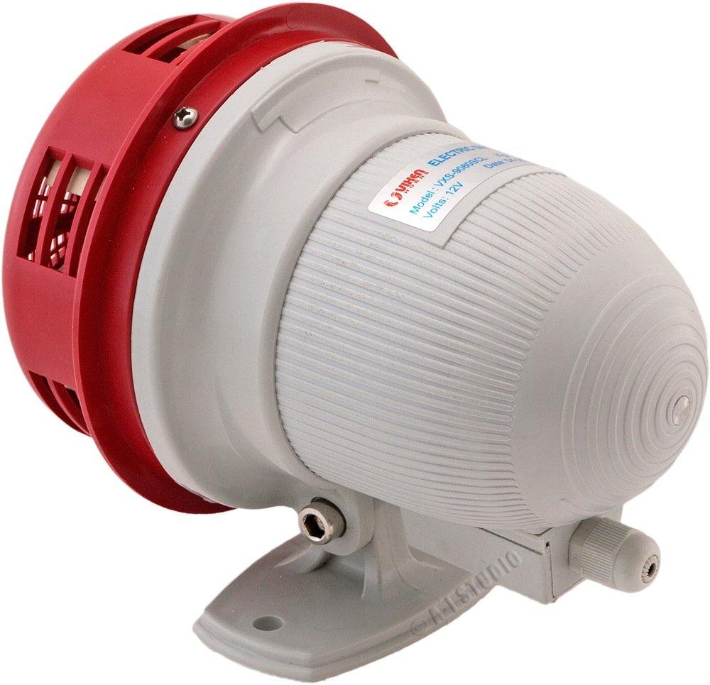 Vixen Horns Loud 105db Electric Motor Powered Alarm / Siren (Air Raid) Small / Compact 12 V vxs4006 Vehicle - Medium Red VXS9080SCL