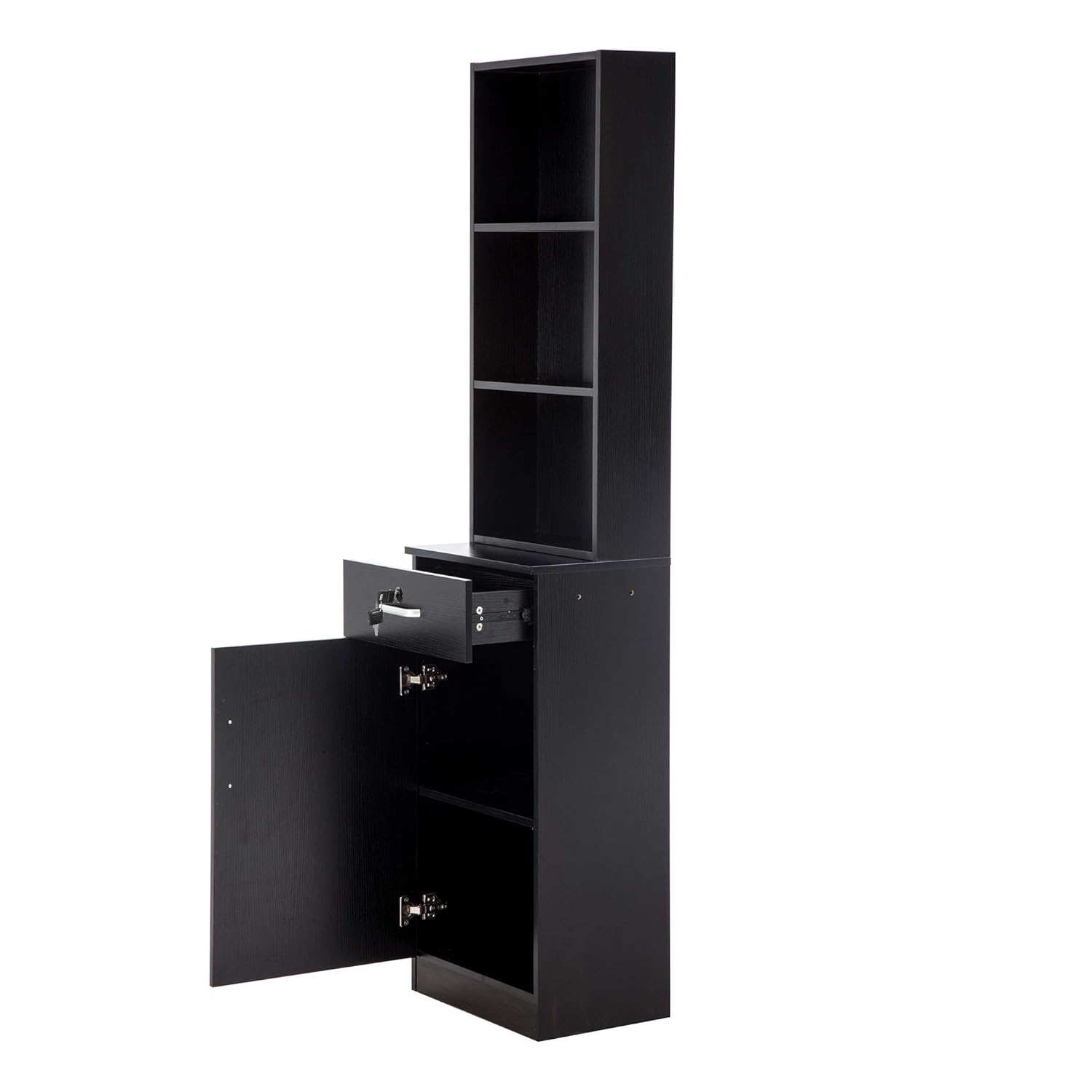 BarberPub Locking Wall Mount Barber Station Hair Styling Drawer Storage Beauty Salon Spa Equipment 3056-1: Beauty