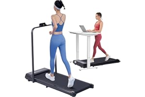 Portable Treadmill with Handles, 3.5HP Electric Small Treadmills for Home Small Spaces, 400LBS Walki...