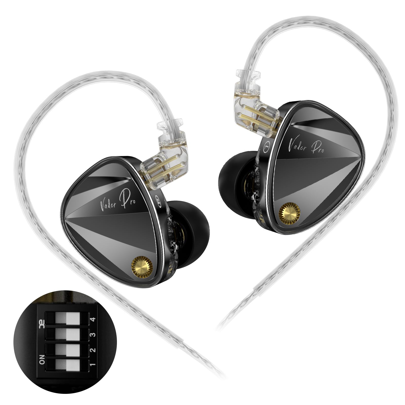 Photo 1 of KZ Vader Pro in-Ear Monitors Gaming Earbuds, Triple Dynamic Driver IEM with 4 Tuning Switches, Clarity in All Frequency Stereo Sound Comfortable Noise Isolating Earphones for Stage and Studio (Nomic)