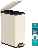 SONGMICS Slim 48 L Kitchen Bin with Soft-Close Lid Sand Beige LTB510A02