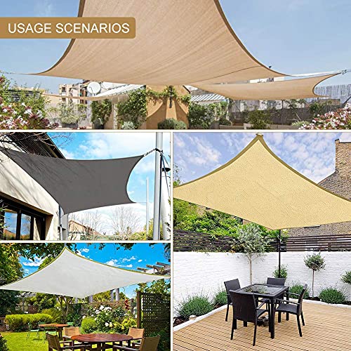 HALOVIE Vela de Sombra, Vela de Sombra Rectangular 3 x 2 Metros Toldo Vela Protección Rayos UV Parasol de Lona Toldo Transpirable para Patio, Exteriores, Jardín, Terraza, Balcón