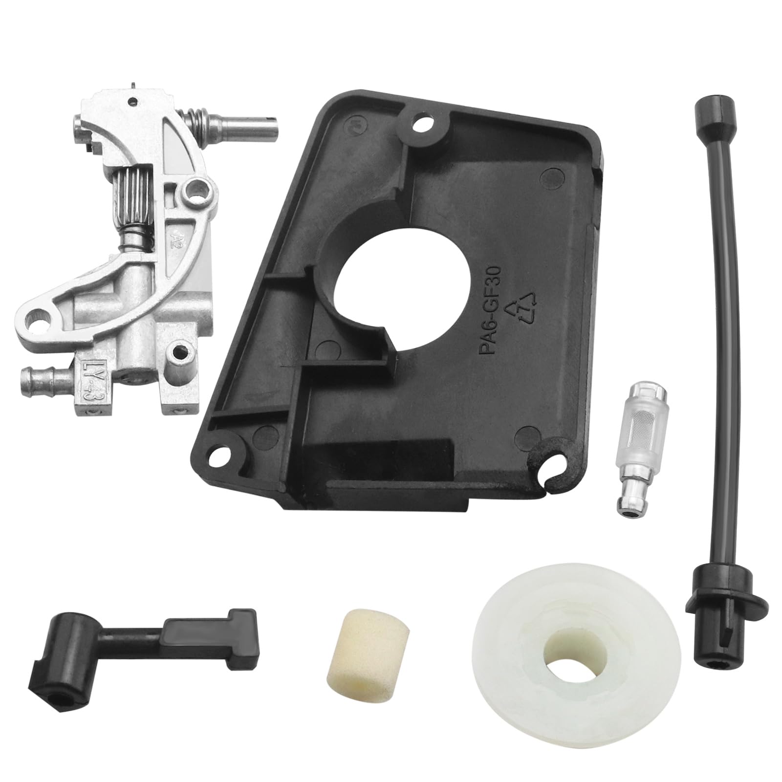 EMSea 7Pcs Oil Drive Pump Gear Kit Oil Pump Filter Hose Oil Nozzle Turbine Kit for 4500 5200 5800 45CC 52CC 58CC Chainsaw Pump