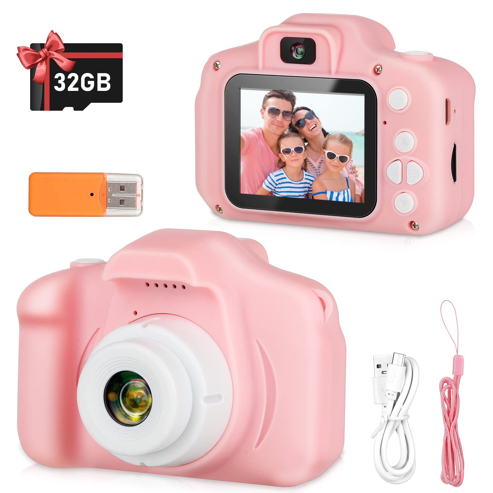Photo 1 of ***Scratches on the screen***Zeacool Kids Camera, HD Digital Video Camera,Childrens Toys for 3 4 5 6 7 8 9 Year Old Boys/Girls, Selfie Camera for Kids, Christmas Birthday Gifts with 32GB SD Card(Pink)***Scratches on the screen***
