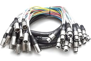 Seismic Audio - 16 Channel XLR Snake Cable - 10 Feet Long - Pro Audio Snake for Live Live, Recording, Studios, and Gigs - Patch, Amp, Mixer, Audio Interface 10'
