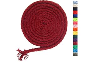 ALICE CATHERINE 5mm * 295ft Macrame Cord Natural Cotton Rope 8 Strand Braided Cotton String for Craft Knitting Thread for Wall Hanging and DIY Crafts(WRD)