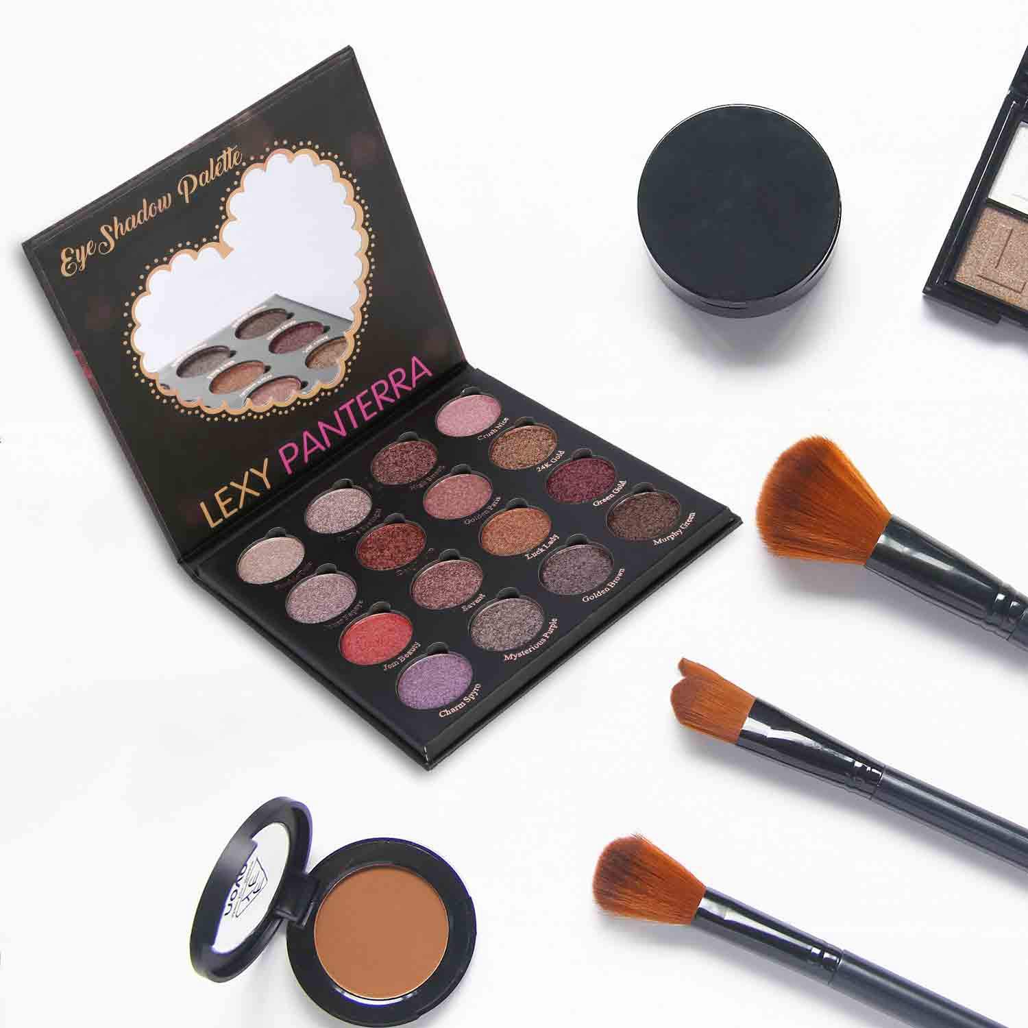 Kissfairy Pressed Glitter Eyeshadow Palette-Festival Version (16 Colors) Pigmented Shimmer Makeup Pallet Eye Shadows Cosmetic Set